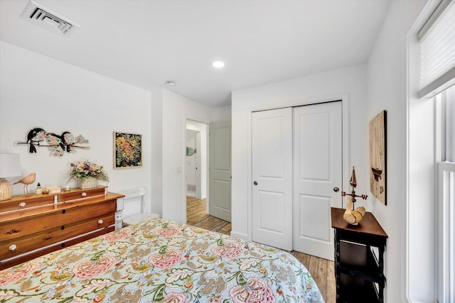 39 Nehoiden Rd, Mashpee, MA 02649 - bedroom with light wood-style flooring, a closet, and recessed lighting