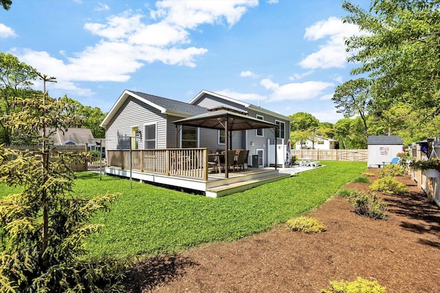 39 Nehoiden Rd, Mashpee, MA 02649 - back of house featuring a gazebo and a wooden deck