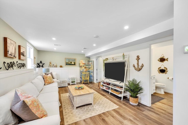 39 Nehoiden Rd, Mashpee, MA 02649 - living room featuring light wood-style floors and recessed lighting