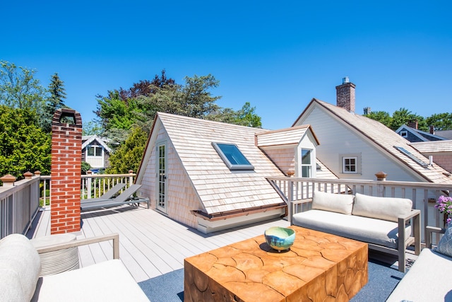 3 Carver Ct, Provincetown, MA 02657 - wooden terrace featuring outdoor lounge area