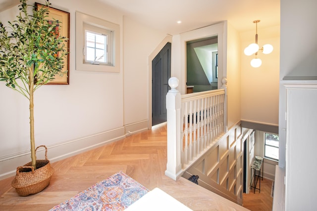 3 Carver Ct, Provincetown, MA 02657 - hallway featuring an upstairs landing and baseboards