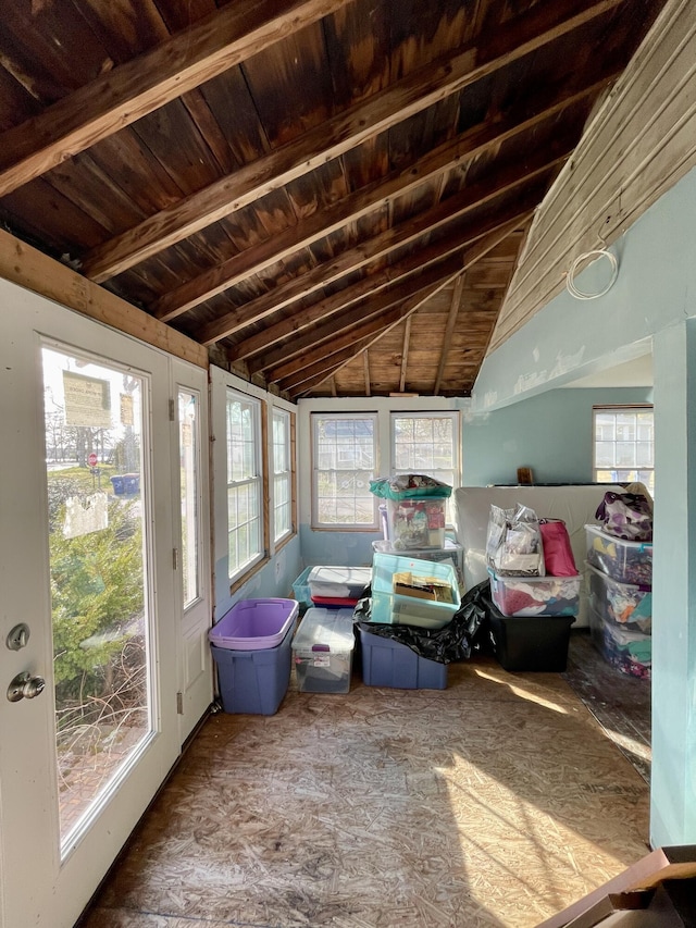 100 Parkwood Dr, Wareham, MA 02571 - sunroom / solarium featuring plenty of natural light and beam ceiling