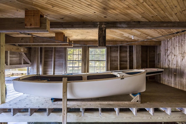 818 S Main St, Centerville, MA 02632 - misc room with wooden walls and wood ceiling with exposed beams