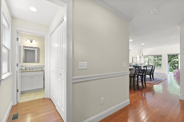 21 Pine St Unit 1Au, North Falmouth, MA 02556 - corridor with light wood-style flooring and recessed lighting