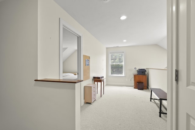 21 Pine St Unit 1Au, North Falmouth, MA 02556 - hall with carpet floors, lofted ceiling, and recessed lighting