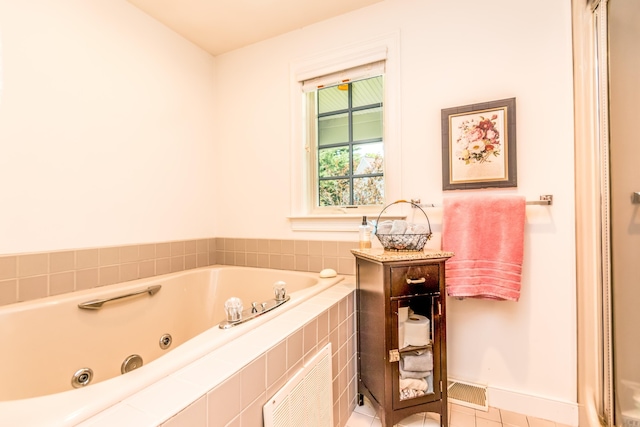 15 Hampton Ct, Mashpee, MA 02649 - full bathroom featuring a jetted tub and tile patterned flooring