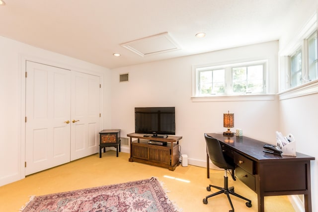15 Hampton Ct, Mashpee, MA 02649 - carpeted office space featuring recessed lighting and attic access