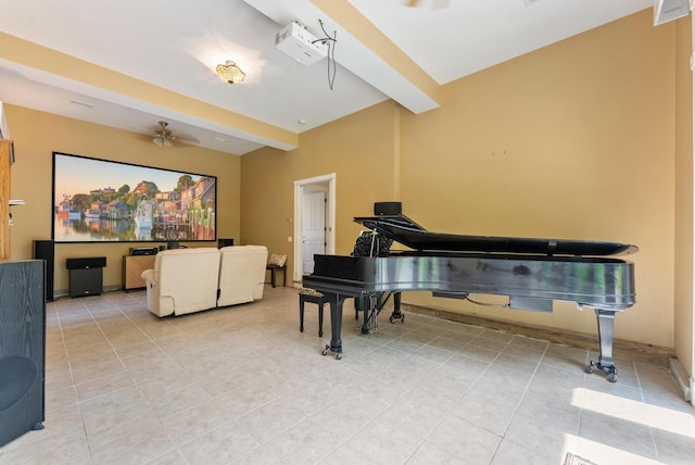 23 Crowell Ln, Tisbury, MA 02568 - sitting room with ceiling fan and light tile patterned floors