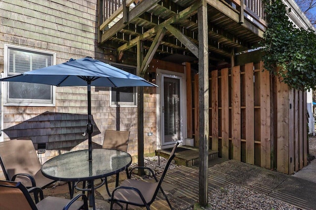 44 Commercial St, Provincetown, MA 02657 - wooden terrace featuring outdoor dining space