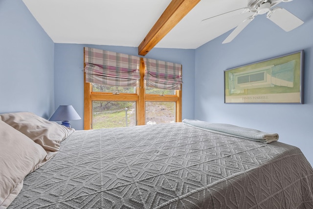 5 Great Hills Rd, Truro, MA 02666 - bedroom featuring beam ceiling and ceiling fan