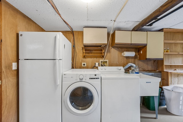 5 Great Hills Rd, Truro, MA 02666 - washroom featuring washer / dryer and wooden walls