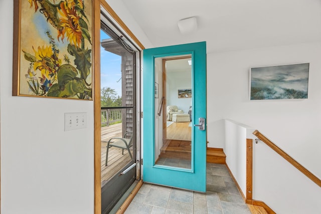 5 Great Hills Rd, Truro, MA 02666 - doorway with stone finish flooring and baseboards