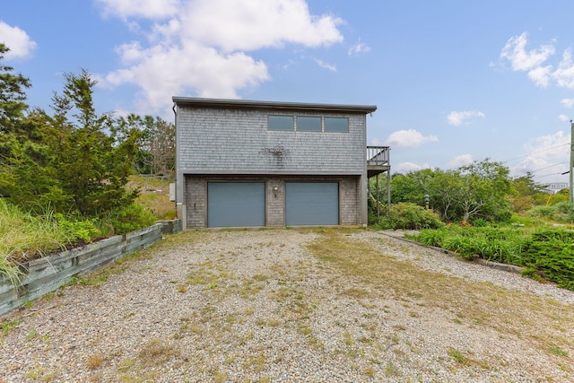 5 Great Hills Rd, Truro, MA 02666 - view of property exterior with driveway, a wooden deck, and an attached garage