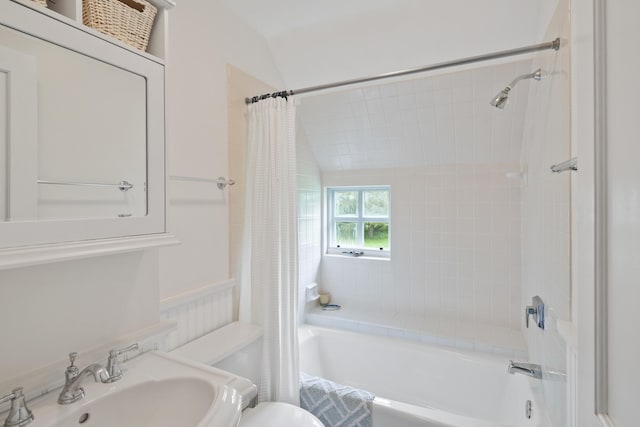 20 James Pond Way, West Tisbury, MA 02575 - bathroom featuring shower / bath combo, toilet, and a sink
