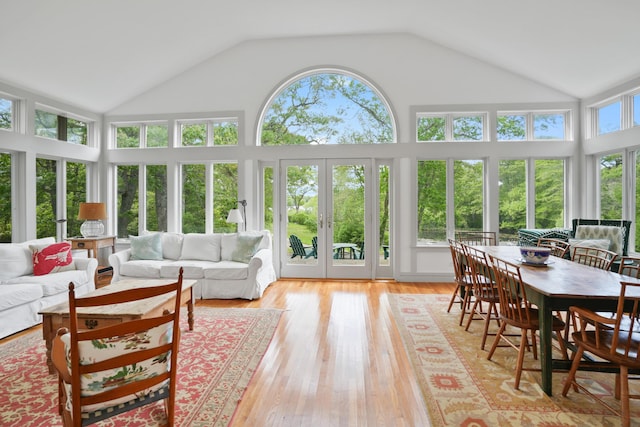 20 James Pond Way, West Tisbury, MA 02575 - sunroom / solarium with french doors, wood finished floors, and high vaulted ceiling