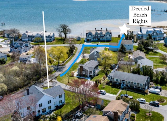33 Island View Rd, Hyannis, MA 02601 - birds eye view of property with a water view, a residential view, and a view of the beach
