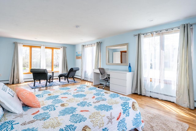 33 Island View Rd, Hyannis, MA 02601 - bedroom featuring a baseboard radiator, baseboard heating, and wood finished floors