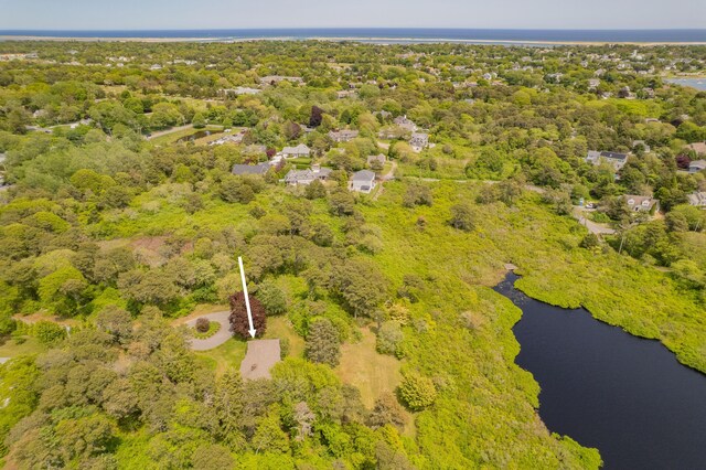 9 Bettys Path, Chatham, MA 02633 - drone / aerial view featuring a water view and a wooded view
