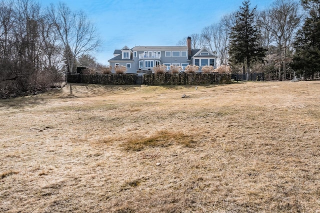 view of yard featuring fence