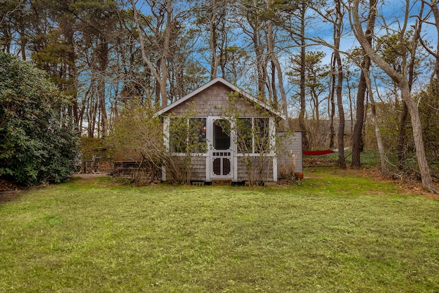 view of shed
