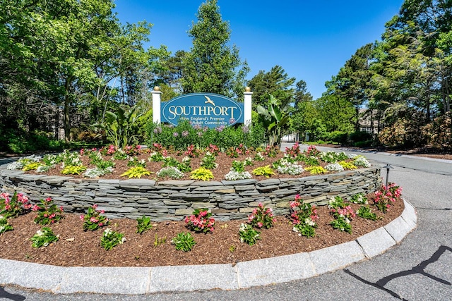 view of community sign