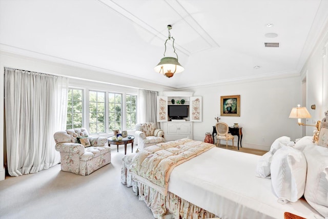 bedroom featuring crown molding