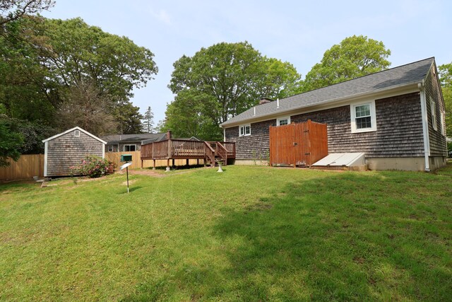 25 Skerry Rd, South Dennis, MA 02660 - view of yard featuring a deck