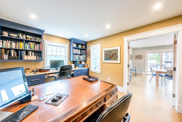 585 Santuit Rd, Cotuit, MA 02635 - office featuring light wood finished floors and recessed lighting