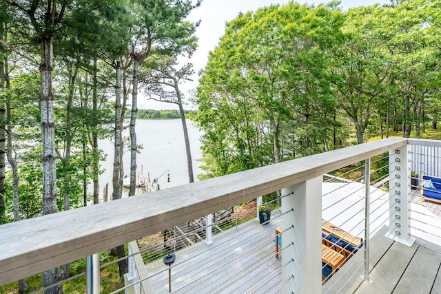 585 Santuit Rd, Cotuit, MA 02635 - wooden deck with a water view