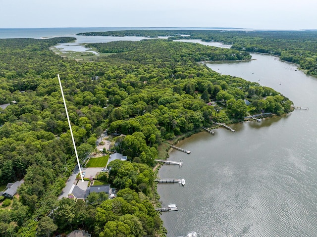 585 Santuit Rd, Cotuit, MA 02635 - bird's eye view of a large body of water and a heavily wooded area