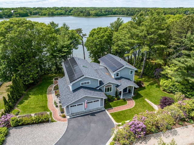 585 Santuit Rd, Cotuit, MA 02635 - view from above of property featuring a large body of water and a heavily wooded area