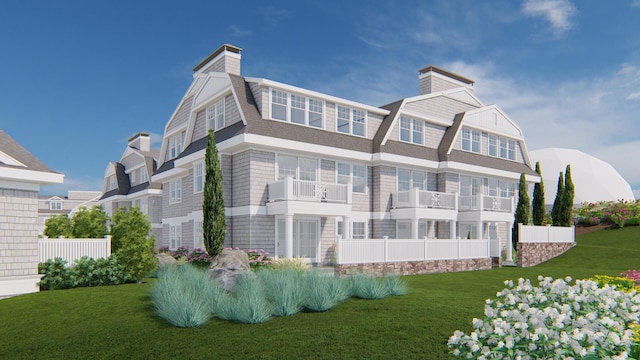 533 Woods Hole Rd Unit E301, Woods Hole, MA 02543 - view of property exterior with a chimney and a gambrel roof