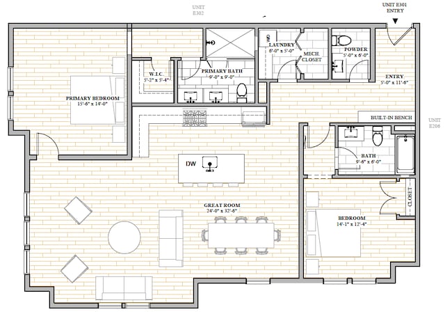 533 Woods Hole Rd Unit E301, Woods Hole, MA 02543 - floor plan / room layout