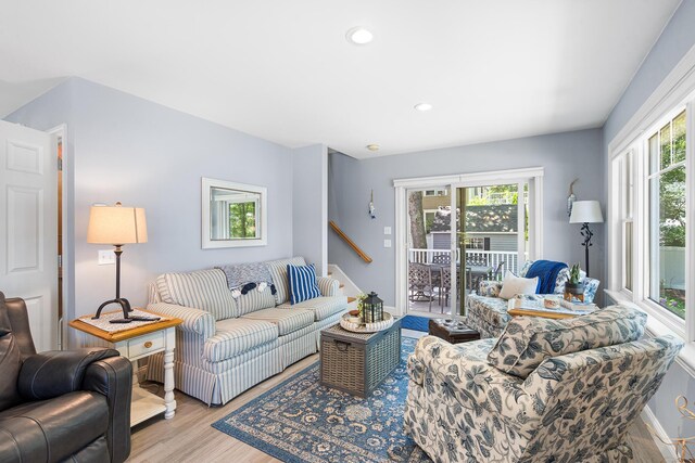 10 Stanley Rd, Mashpee, MA 02649 - living room featuring light wood-type flooring and recessed lighting