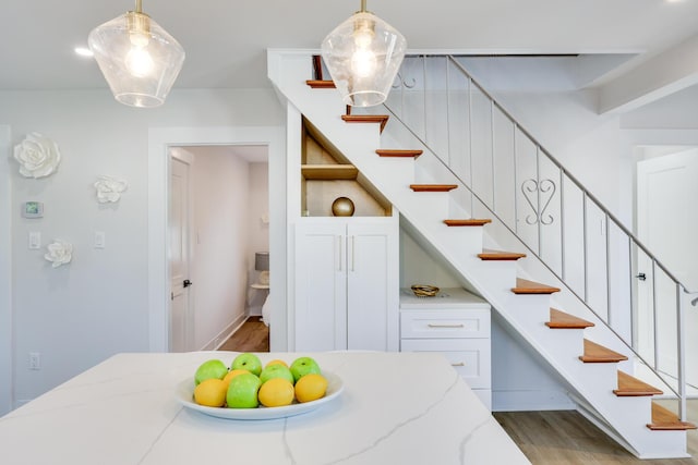 dining room with hardwood / wood-style flooring