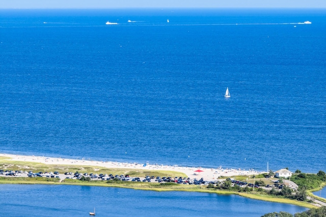 property view of water with a beach view