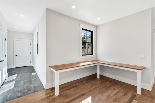 interior space with wood-type flooring