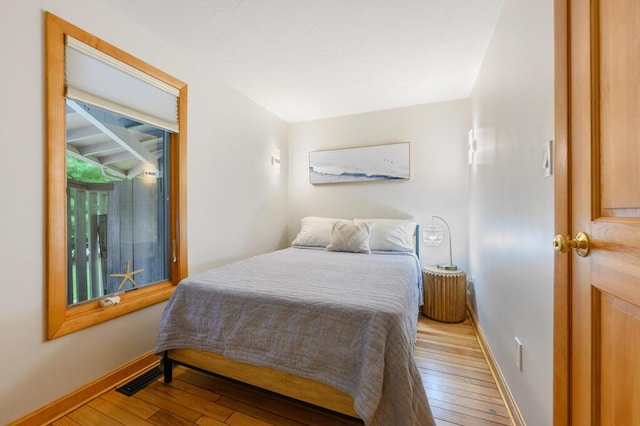 bedroom featuring light hardwood / wood-style flooring