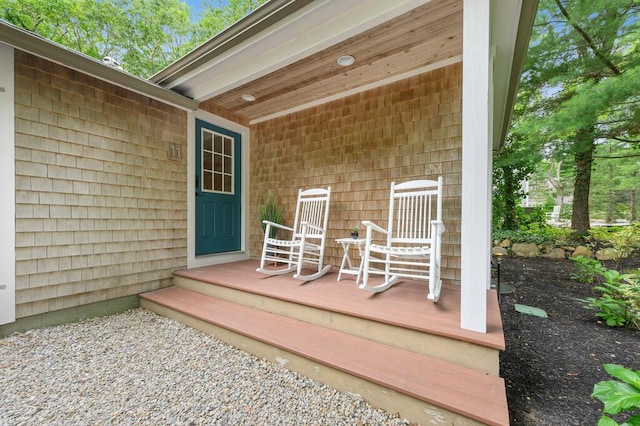 deck with a porch