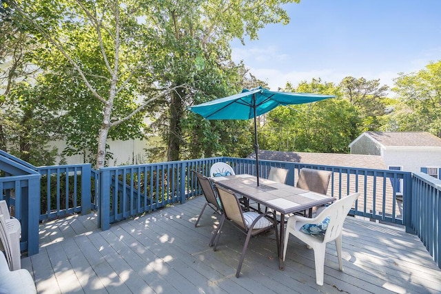 281 Gosnold St, Hyannis, MA 02601 - wooden terrace featuring outdoor dining space