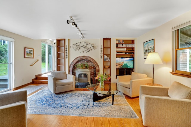174 Middle Rd, Chilmark, MA 02535 - living room with wood finished floors and built in features