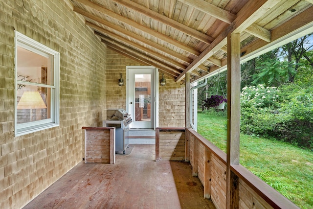 174 Middle Rd, Chilmark, MA 02535 - unfurnished sunroom with vaulted ceiling