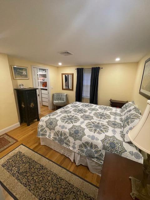 bedroom featuring light wood-type flooring