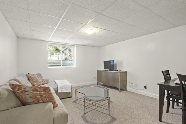 21 Grey Hawk Dr, Mashpee, MA 02649 - living area with carpet, a drop ceiling, and baseboards