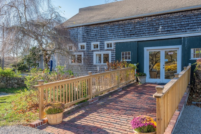 deck featuring french doors