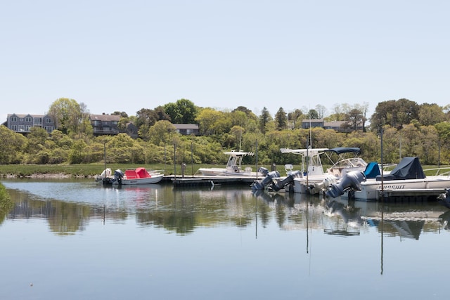 water view with a boat dock