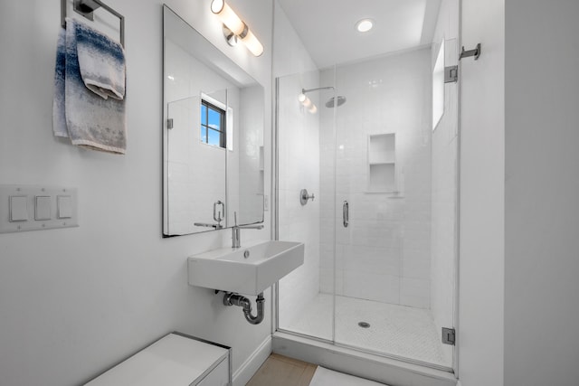 350 Bradford St Unit U5, Provincetown, MA 02657 - full bathroom with a shower stall and a sink