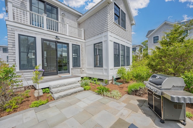350 Bradford St Unit U5, Provincetown, MA 02657 - view of patio with a grill and a balcony