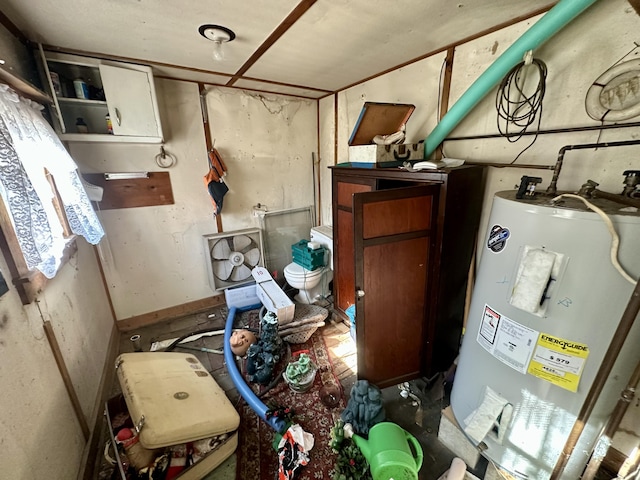 interior space featuring electric water heater