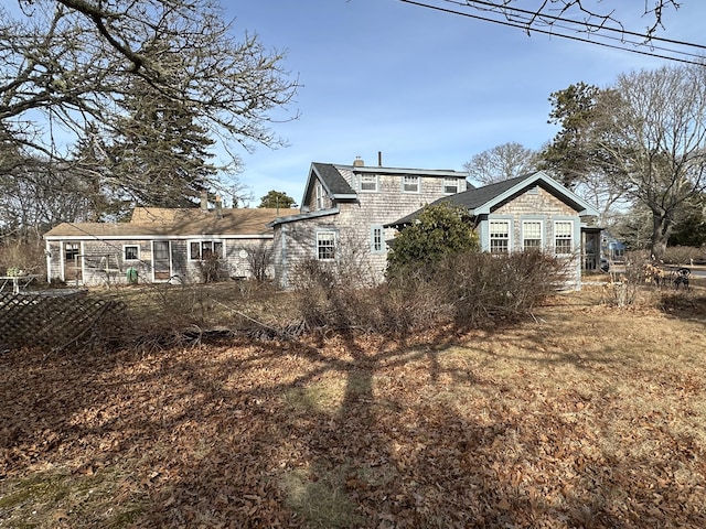 exterior space with a chimney